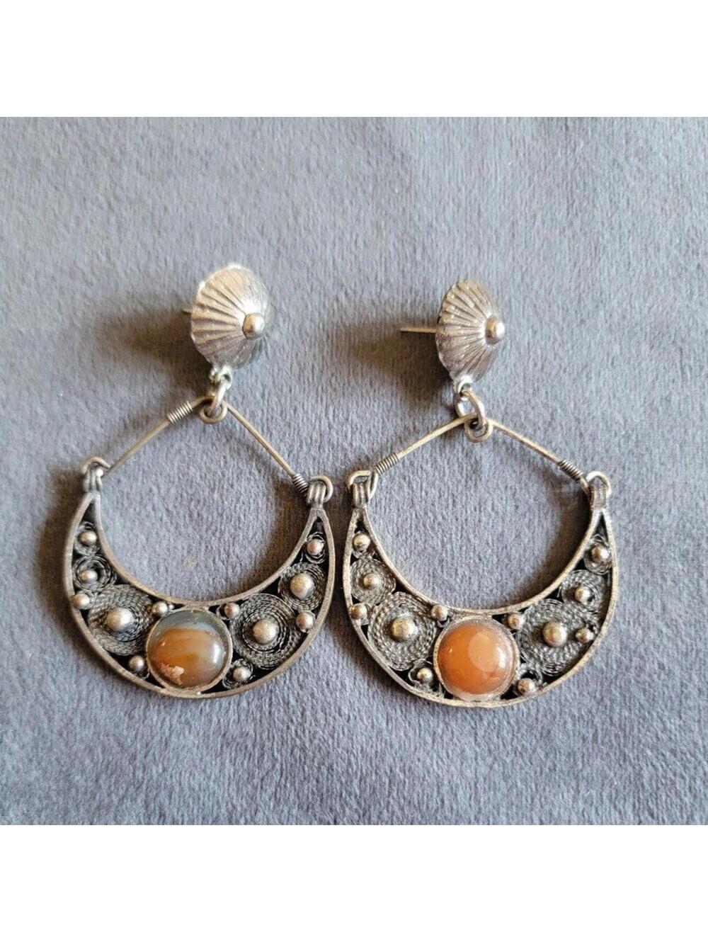 Filigree Carnelian Earrings